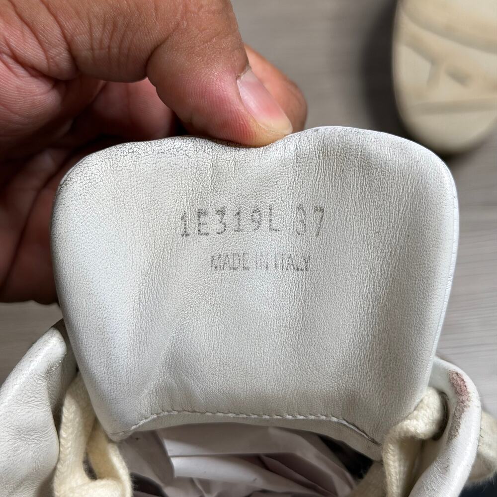 7W US (37) | Prada Robot Heart Patches White Leather Sneaker - Picture 10 of 10